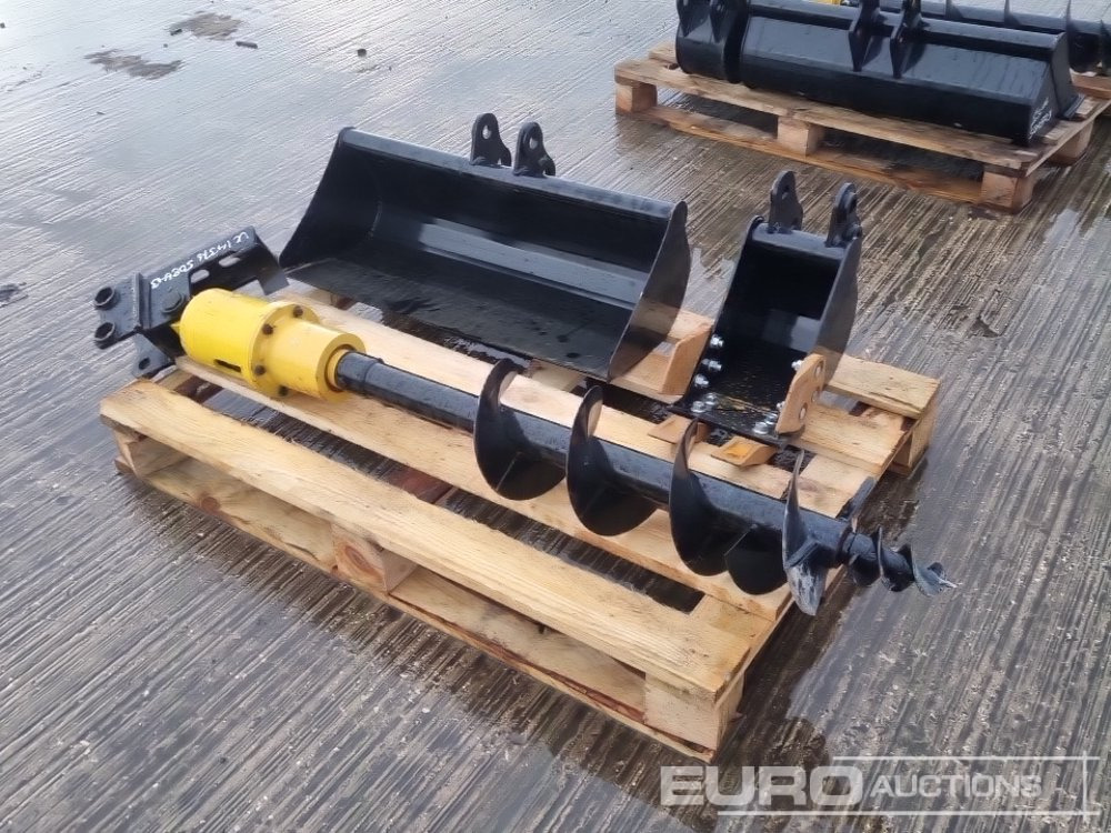 Unused 32" Ditching, 8" Digging Bucket, Hydraulic 200mm Auger Flight & Drive 25mm Pin to suit Mini Excavator - Кофа: снимка 1 Unused 32" Ditching, 8" Digging Bucket, Hydraulic 200mm Auger Flight & Drive 25mm Pin to suit Mini Excavator - Кофа: снимка 1