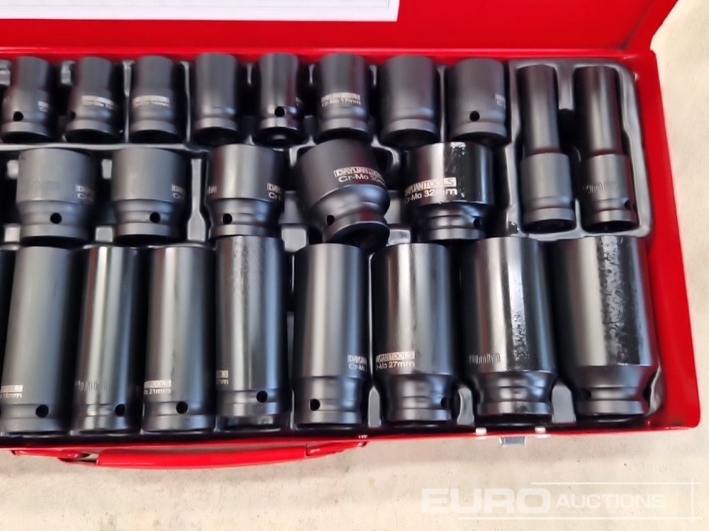Unused 35 Piece 1/2" Drive Air Impact Socket Set, Steel Case - Оборудване за гаражи/ Работилници: снимка 5 Unused 35 Piece 1/2" Drive Air Impact Socket Set, Steel Case - Оборудване за гаражи/ Работилници: снимка 5