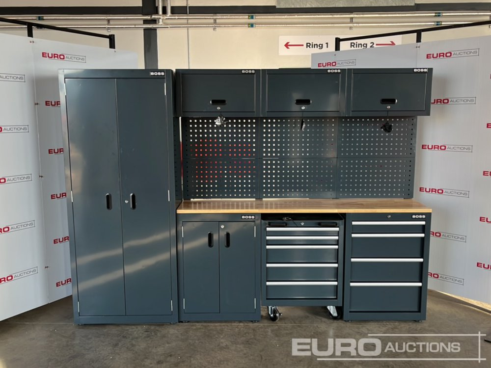 Unused Boss 2.6m 9 Drawer, 5 Cabinet Tool Station (3 boxes) - Оборудване за гаражи/ Работилници: снимка 2 Unused Boss 2.6m 9 Drawer, 5 Cabinet Tool Station (3 boxes) - Оборудване за гаражи/ Работилници: снимка 2