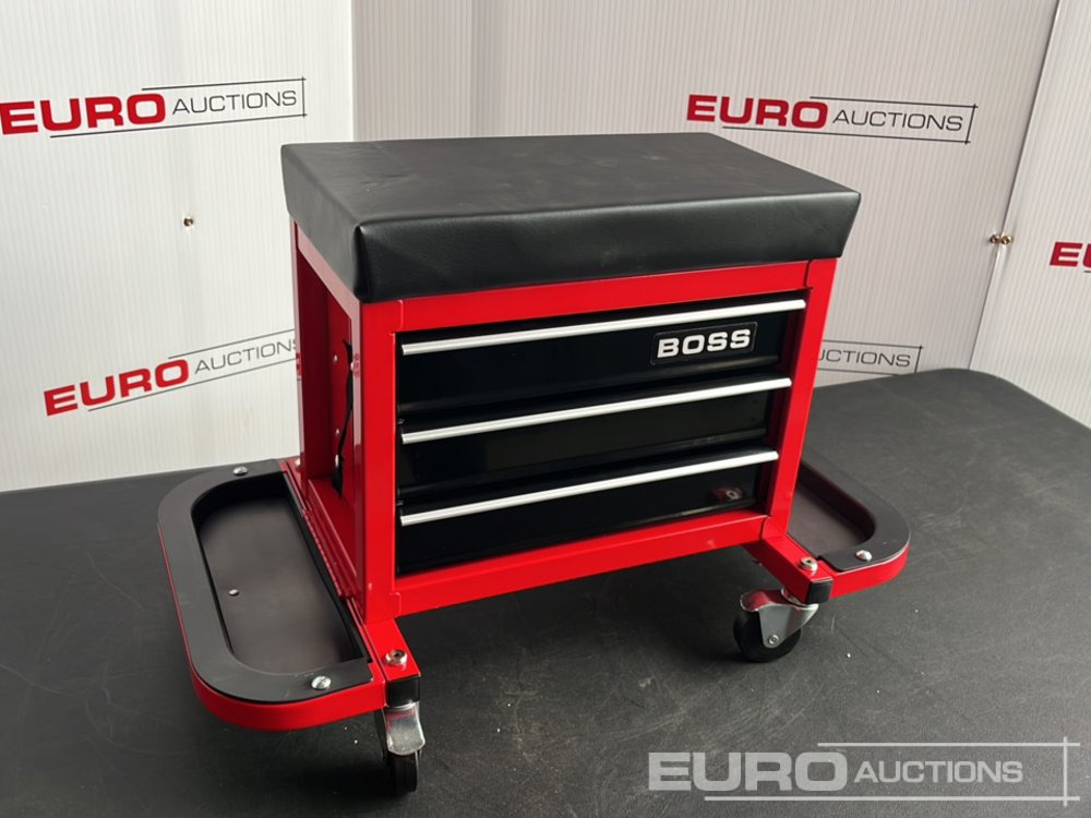 Unused Boss Wheeled Stool Tool Box, 3 Drawers, Magnetic Trays - Оборудване за гаражи/ Работилници: снимка 1 Unused Boss Wheeled Stool Tool Box, 3 Drawers, Magnetic Trays - Оборудване за гаражи/ Работилници: снимка 1
