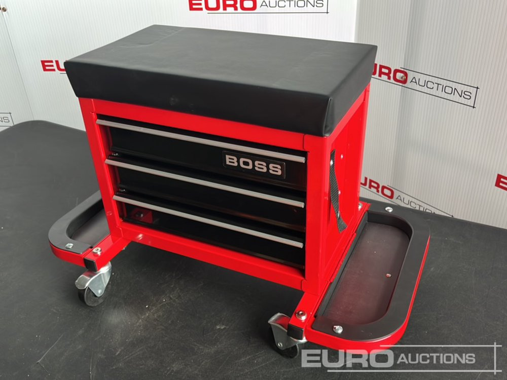 Unused Boss Wheeled Stool Tool Box, 3 Drawers, Magnetic Trays - Оборудване за гаражи/ Работилници: снимка 3 Unused Boss Wheeled Stool Tool Box, 3 Drawers, Magnetic Trays - Оборудване за гаражи/ Работилници: снимка 3