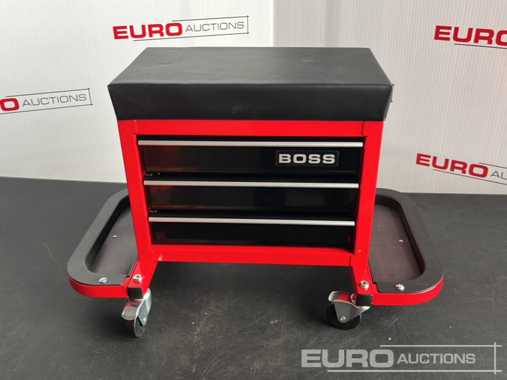 Unused Boss Wheeled Stool Tool Box, 3 Drawers, Magnetic Trays - Оборудване за гаражи/ Работилници: снимка 2 Unused Boss Wheeled Stool Tool Box, 3 Drawers, Magnetic Trays - Оборудване за гаражи/ Работилници: снимка 2