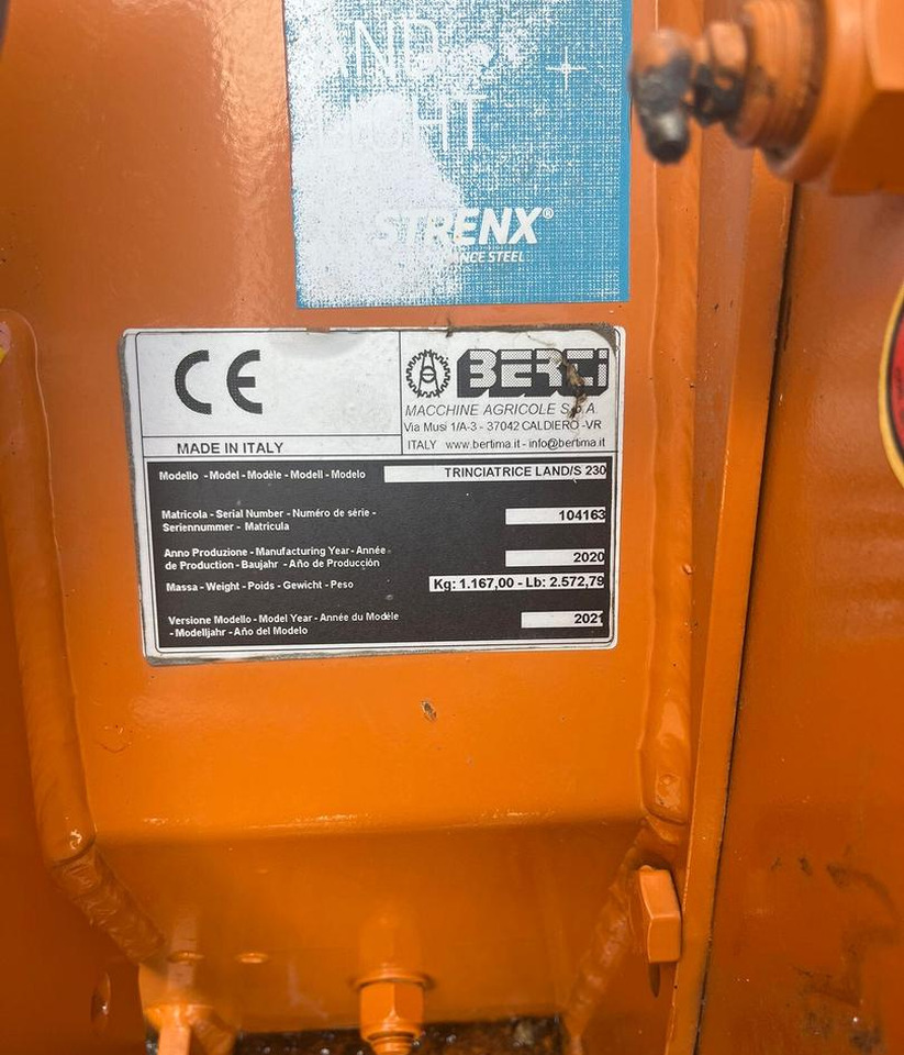 Trincia usata Berti Land/s 230 - Косачка-шредер: снимка 5 Trincia usata Berti Land/s 230 - Косачка-шредер: снимка 5
