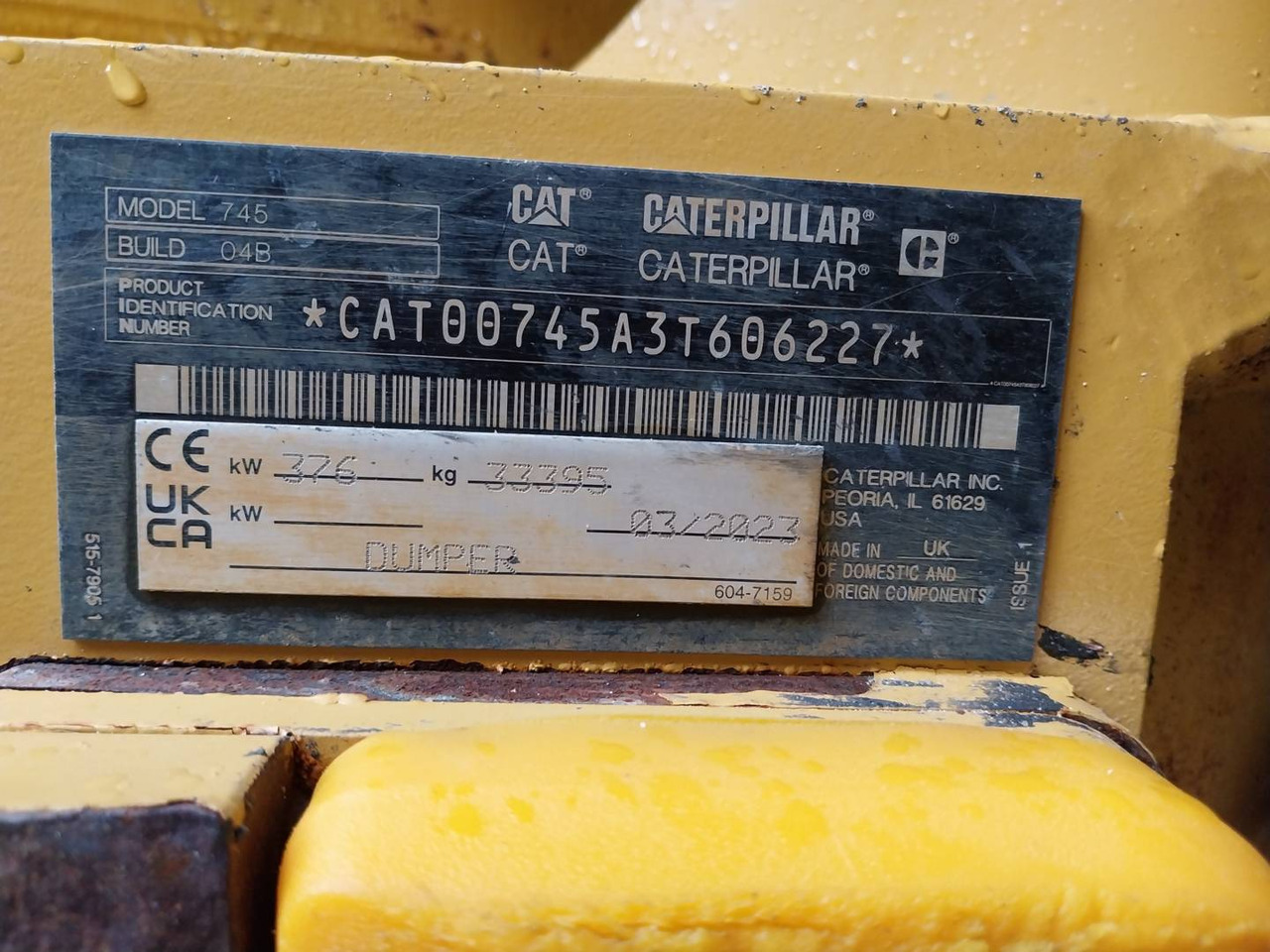 CAT 745 - Съчленен самосвал: снимка 5 CAT 745 - Съчленен самосвал: снимка 5