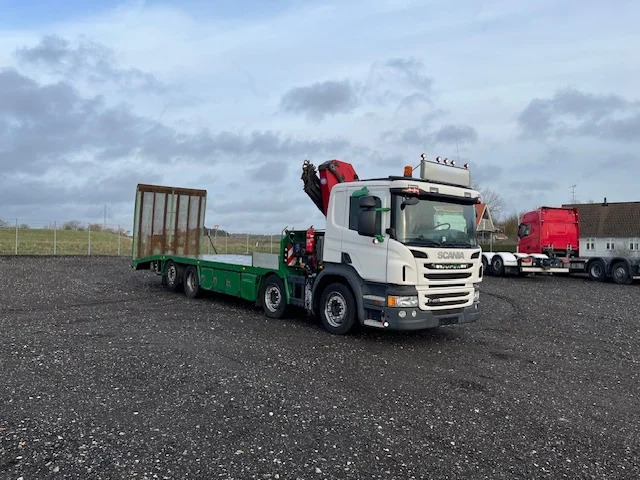 Scania P450 8X2*6 Knæklad + Kran HMF1820 – Machinetransporter - Автовоз камион, Камион с кран: снимка 2 Scania P450 8X2*6 Knæklad + Kran HMF1820 – Machinetransporter - Автовоз камион, Камион с кран: снимка 2