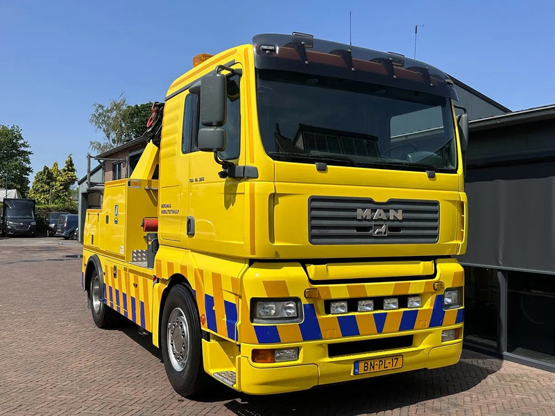 MAN TGA 18.360 Takelwagen Palfinger Kraan Falkom Brill - Камион пътна помощ: снимка 1 MAN TGA 18.360 Takelwagen Palfinger Kraan Falkom Brill - Камион пътна помощ: снимка 1
