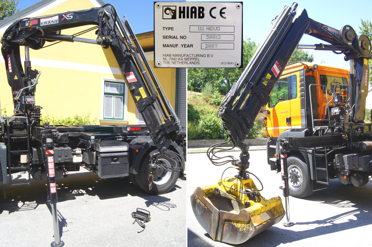 Камион с кабелна система, Камион с кран MAN TGA 18.360 BL 4x4/Euro4/TÜV/HIAB 111/MULTILIFT/Winterdienst: снимка 11