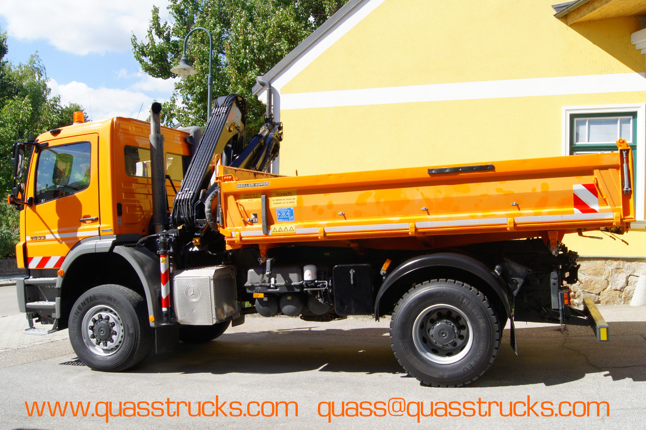 MERCEDES-BENZ AXOR 1833 4x4/TÜV/Eur4/HIAB 088/MEILLER/Winterdienst/Salzstreuer - Самосвал камион, Камион с кран: снимка 3 MERCEDES-BENZ AXOR 1833 4x4/TÜV/Eur4/HIAB 088/MEILLER/Winterdienst/Salzstreuer - Самосвал камион, Камион с кран: снимка 3