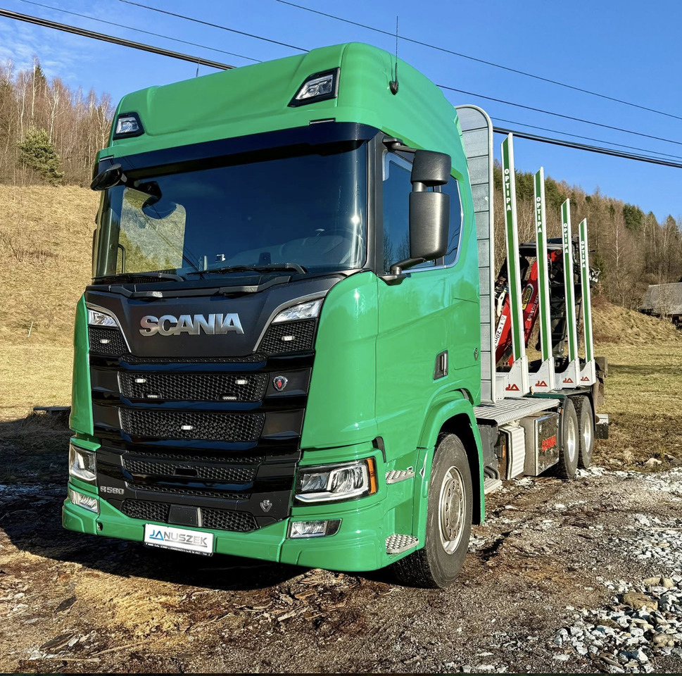 SCANIA R580 - Камион за дърва, Камион с кран: снимка 1 SCANIA R580 - Камион за дърва, Камион с кран: снимка 1