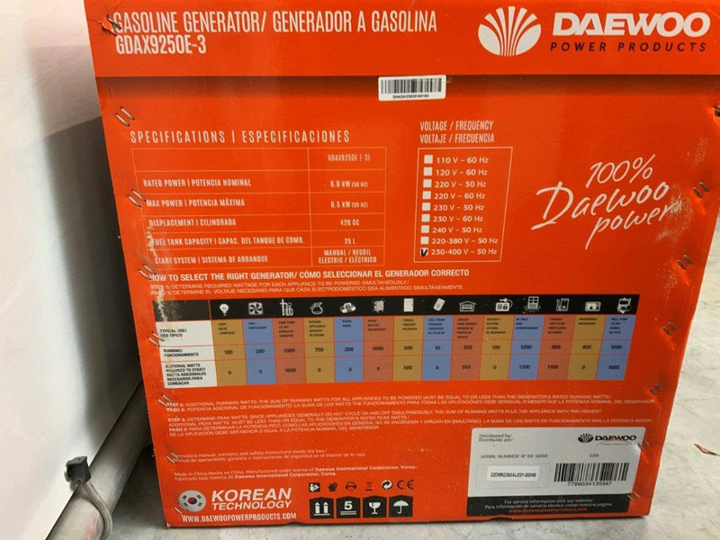 Daewoo GDAX9250E-3 - Електрогенератор: снимка 5 Daewoo GDAX9250E-3 - Електрогенератор: снимка 5