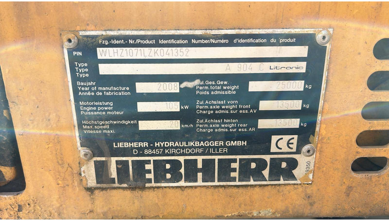 Liebherr A 904 C - Колесен багер: снимка 5 Liebherr A 904 C - Колесен багер: снимка 5