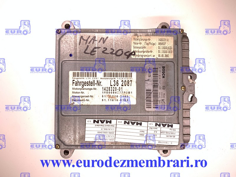CALCULATOR MOTOR MAN LE 220CP 0281010347 - Блок за управление за Камион: снимка 1 CALCULATOR MOTOR MAN LE 220CP 0281010347 - Блок за управление за Камион: снимка 1