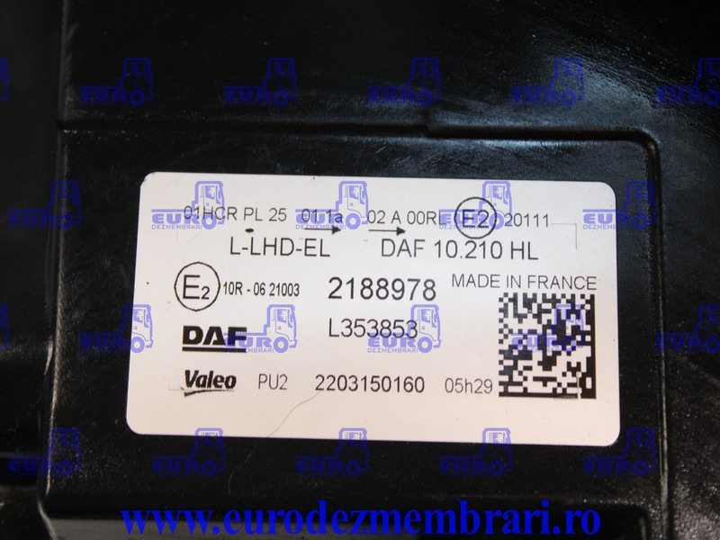 FAR XENON + COLTAR STANGA DAF XF XG 2188978, 2313588 - Преден фар за Камион: снимка 2 FAR XENON + COLTAR STANGA DAF XF XG 2188978, 2313588 - Преден фар за Камион: снимка 2