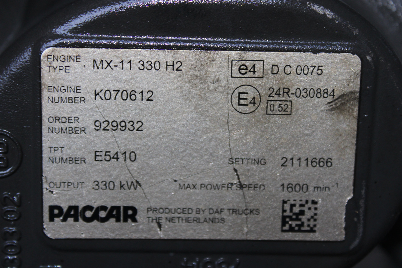 MOTOR DAF MX-11 330 H2 450CP EURO 6 2111666 - Двигател за Камион: снимка 5 MOTOR DAF MX-11 330 H2 450CP EURO 6 2111666 - Двигател за Камион: снимка 5