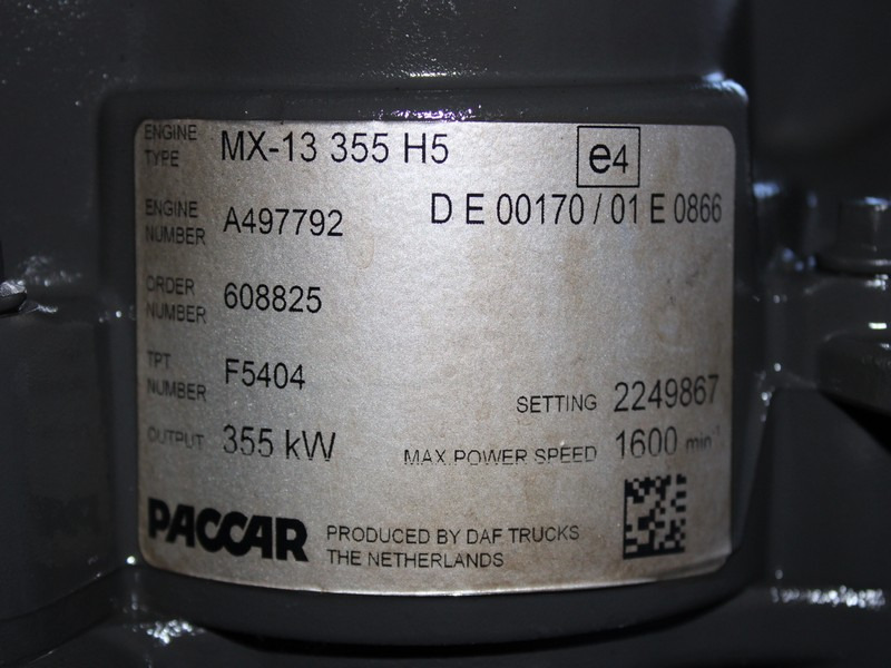 MOTOR DAF XF XG MX-13 355 H5 EURO 6 480CP 2249867 - Двигател за Камион: снимка 5 MOTOR DAF XF XG MX-13 355 H5 EURO 6 480CP 2249867 - Двигател за Камион: снимка 5