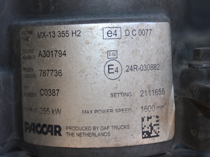 MOTOR DAF XF106 MX-13 355 H2 480CP EURO 6 2111655 - Двигател за Камион: снимка 5 MOTOR DAF XF106 MX-13 355 H2 480CP EURO 6 2111655 - Двигател за Камион: снимка 5