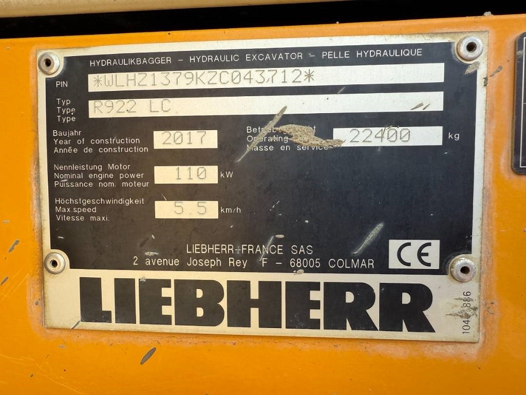 Liebherr R 922 LC - Верижен багер: снимка 5 Liebherr R 922 LC - Верижен багер: снимка 5