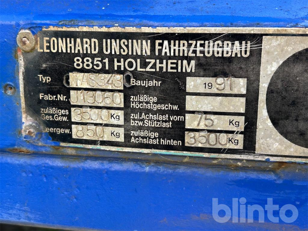 1991 Unsinn TAS 342 - Ремарке за строителна техника: снимка 5 1991 Unsinn TAS 342 - Ремарке за строителна техника: снимка 5