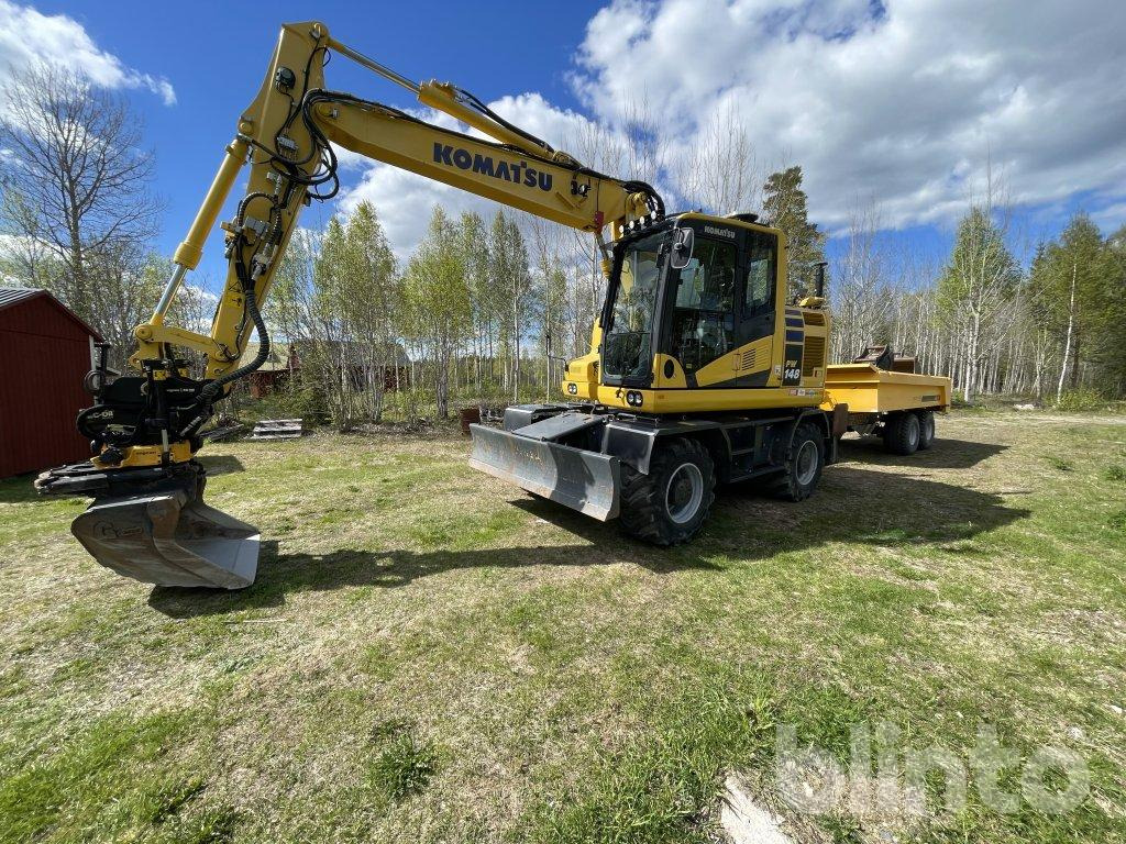 Komatsu PW 148 med vagn - Колесен багер: снимка 2 Komatsu PW 148 med vagn - Колесен багер: снимка 2
