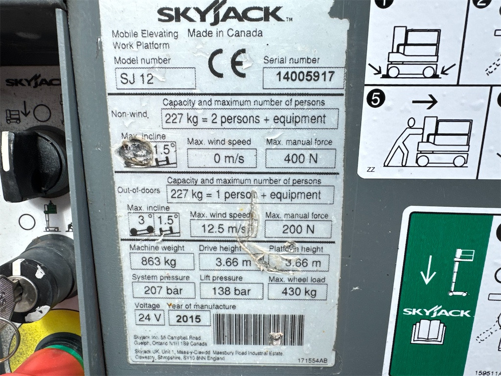 Skyjack SJ12 - Ножична работна платформа: снимка 5 Skyjack SJ12 - Ножична работна платформа: снимка 5