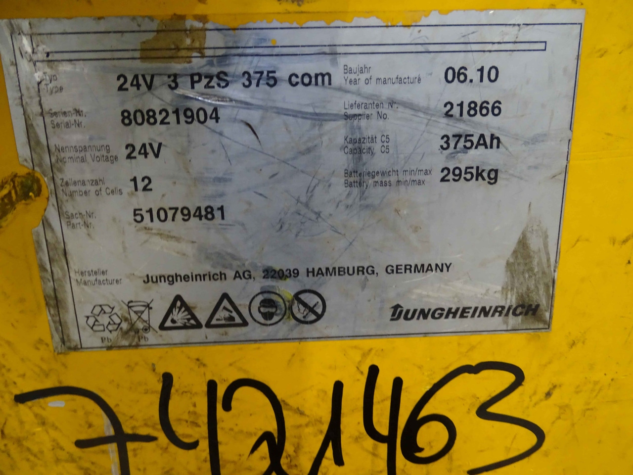 Jungheinrich 24V375AH - Акумулатор за Подемно-транспортна техника: снимка 4 Jungheinrich 24V375AH - Акумулатор за Подемно-транспортна техника: снимка 4