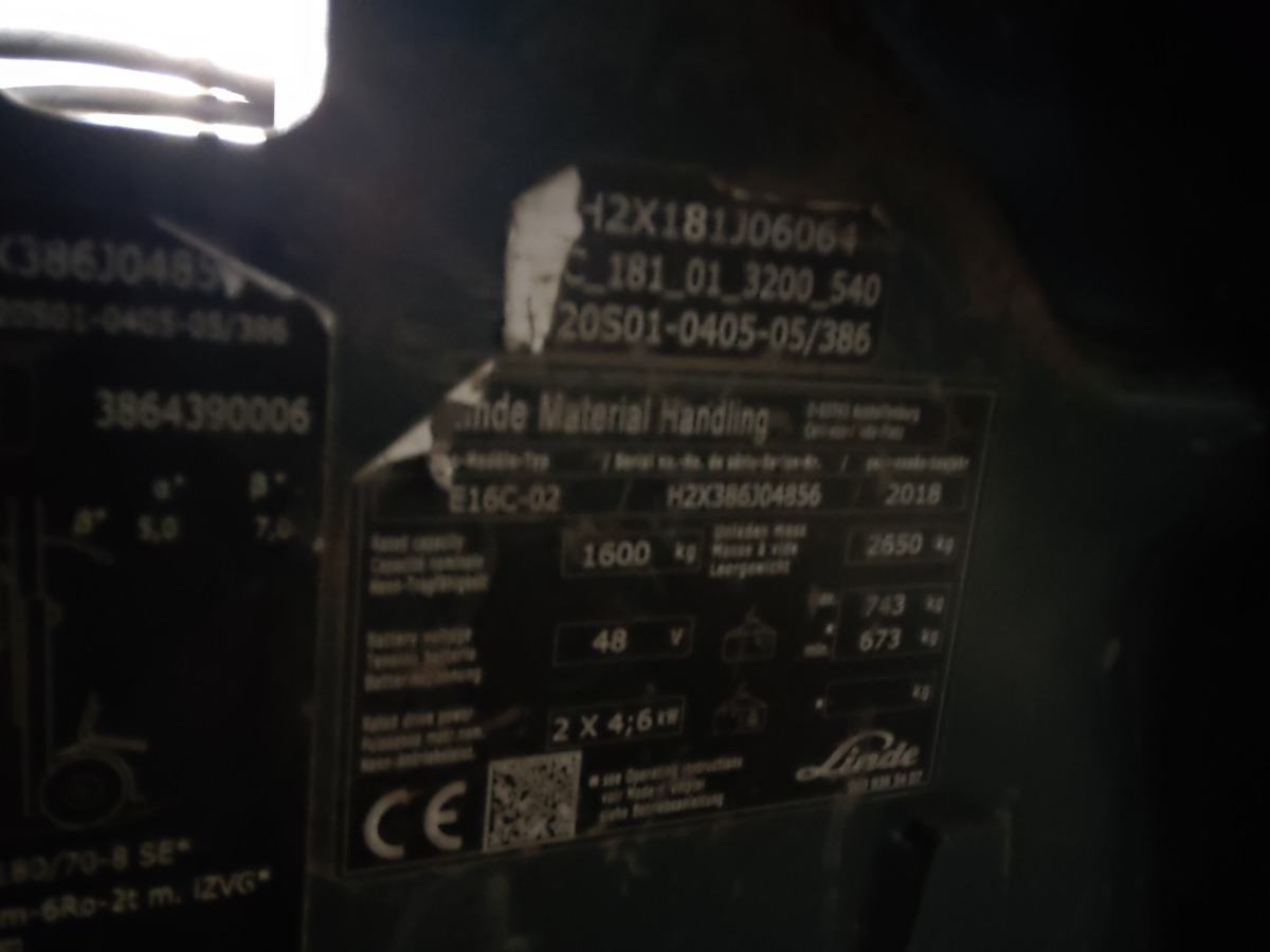 Електрокар Linde E16C-02: снимка 9 Електрокар Linde E16C-02: снимка 9