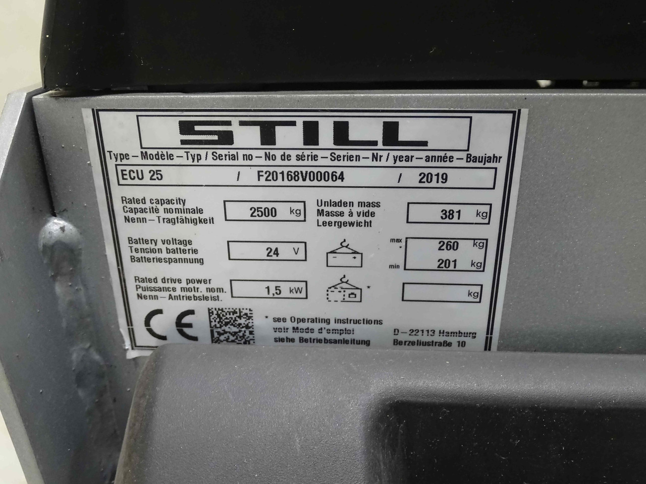 Палетна количка Still ECU25/1800MM: снимка 6