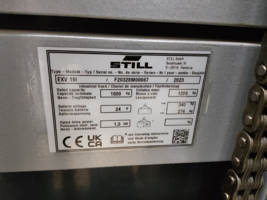 Still EXV16I/800MM/BATT.NEU - Стакер: снимка 5 Still EXV16I/800MM/BATT.NEU - Стакер: снимка 5