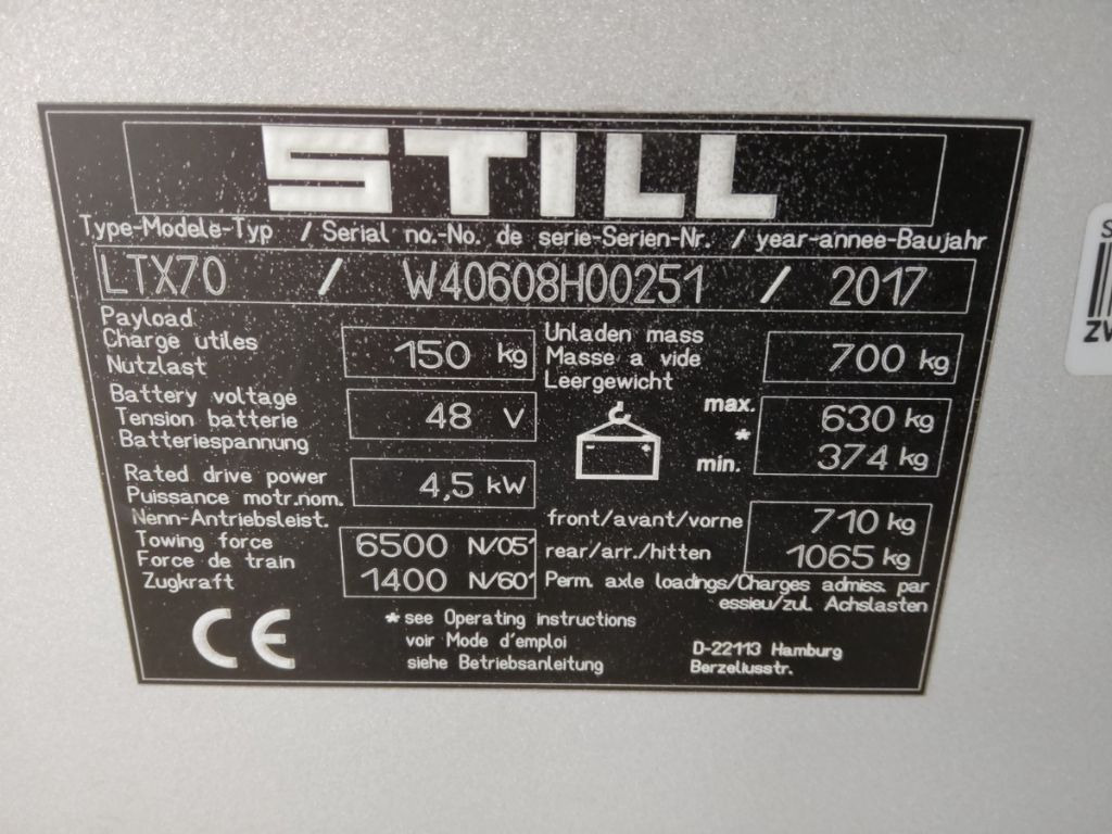 Still LTX70 - Електрически влекач: снимка 5 Still LTX70 - Електрически влекач: снимка 5