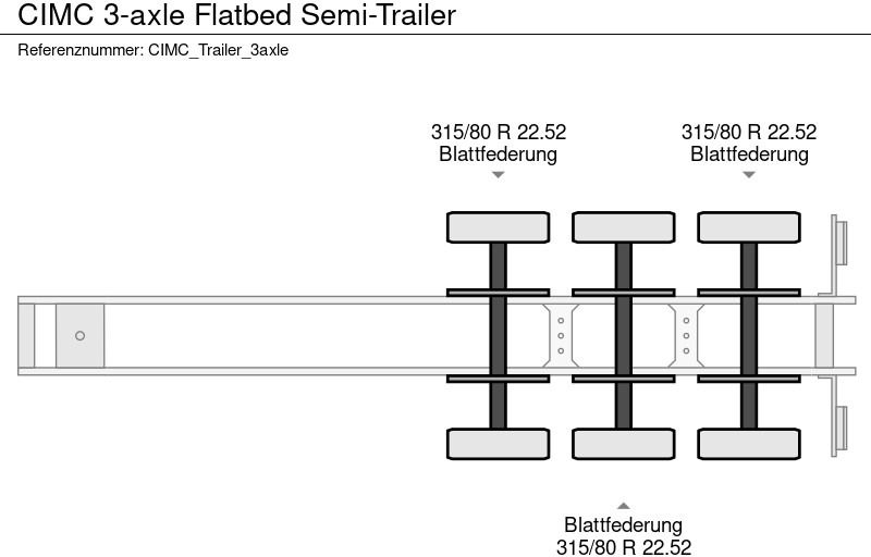 Нови Бордово полуремарке/ Платформа CIMC 3-axle Flatbed Semi-Trailer: снимка 19