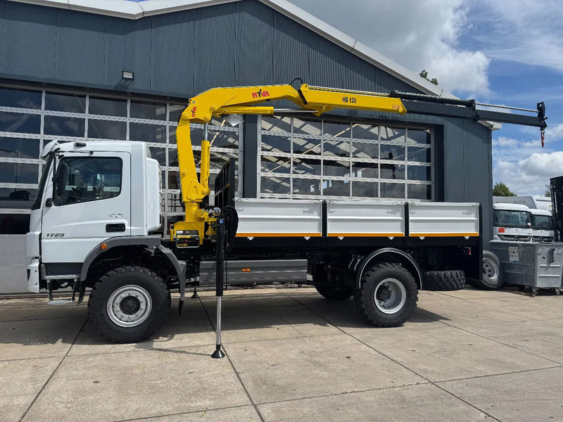 Mercedes-Benz Atego Atego 1725 4x4 Flatbed with Hyva HB120 Crane - Камион с кран: снимка 1 Mercedes-Benz Atego Atego 1725 4x4 Flatbed with Hyva HB120 Crane - Камион с кран: снимка 1