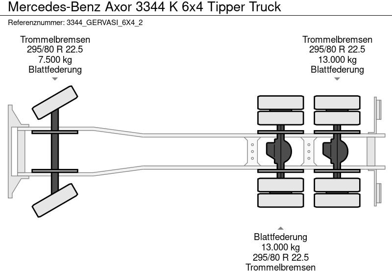Лизинг на Mercedes-Benz Axor 3344 K 6x4 Tipper Truck Mercedes-Benz Axor 3344 K 6x4 Tipper Truck: снимка 16