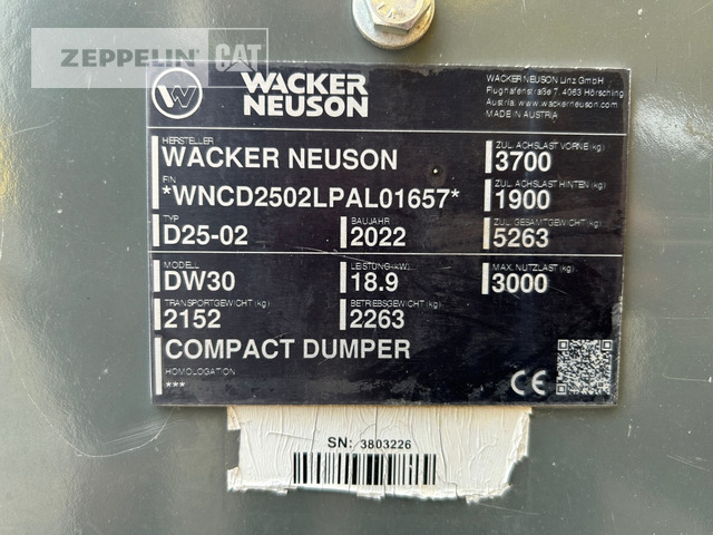 Wacker DW30 - Съчленен самосвал: снимка 5 Wacker DW30 - Съчленен самосвал: снимка 5