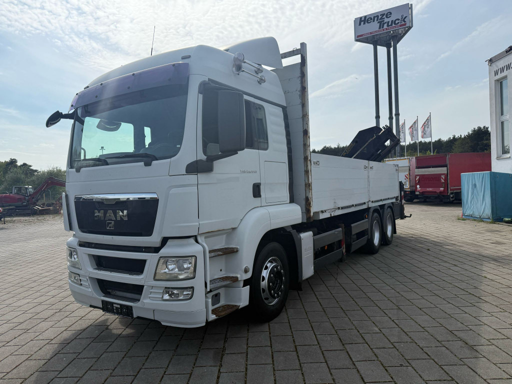 MAN TG-S 26.440 6x4 Pritsche Heckkran PK 27002+Funk - Бордови камион, Камион с кран: снимка 1 MAN TG-S 26.440 6x4 Pritsche Heckkran PK 27002+Funk - Бордови камион, Камион с кран: снимка 1