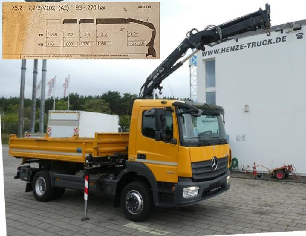 Mercedes-Benz Atego 1224 K 2-Achs Kipper Kran 2x Hdr Ausschub - Самосвал камион, Камион с кран: снимка 2 Mercedes-Benz Atego 1224 K 2-Achs Kipper Kran 2x Hdr Ausschub - Самосвал камион, Камион с кран: снимка 2