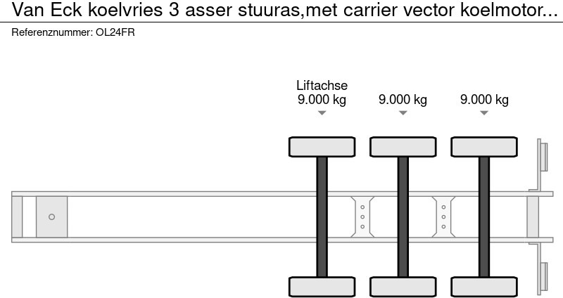 Рефрижератор полуремарке Van Eck koelvries 3 asser stuuras,met carrier vector koelmotor, apk gekeurd: снимка 11