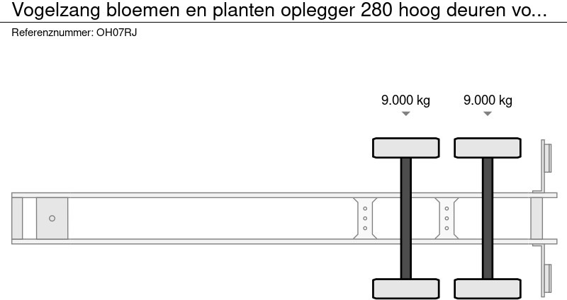 Затворена каросерия полуремарке Vogelzang bloemen en planten oplegger 280 hoog deuren voor en achter, laadklep achter: снимка 10